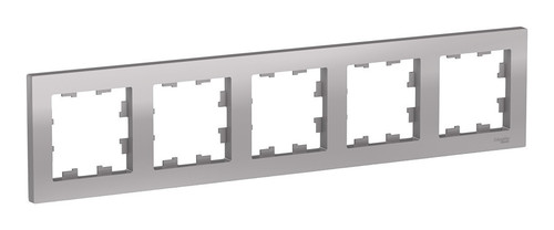Рамка 5 постов Schneider Electric ATLASDESIGN, алюминий