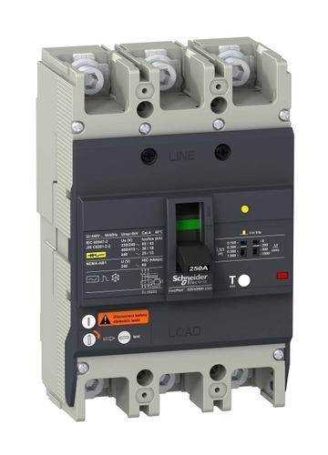 Силовой автомат Schneider Electric Easypact EZC 250, TM-D c диф защитой, 36кА, 3P, 125А