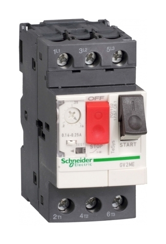 Силовой автомат для защиты двигателя Schneider Electric TeSys GV2 2.5А 3P, термомагнитный расцепитель, GV2ME07TQ