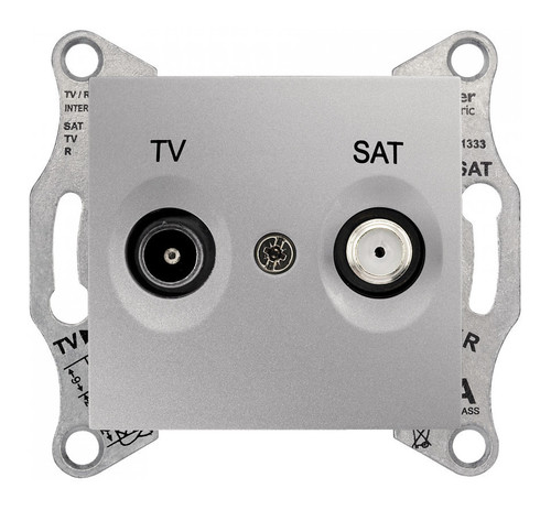 Розетка TV-SAT Schneider Electric SEDNA, проходная, алюминий
