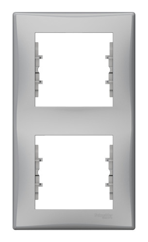 Рамка 2 поста Schneider Electric SEDNA, вертикальная, алюминий