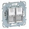 Розетка 2xRJ45 Cat.5 Schneider Electric UNICA TOP, алюминий